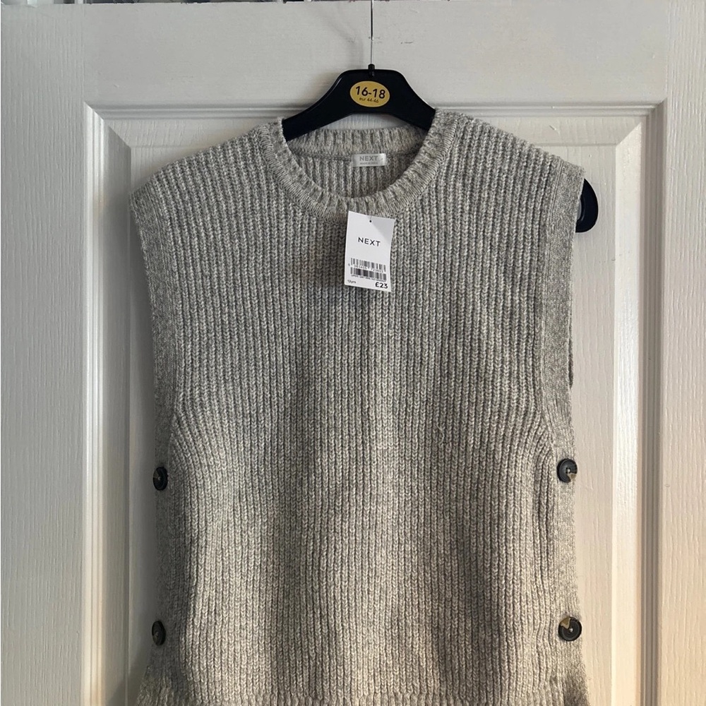 Next Light Gray Knit Sweater Vest